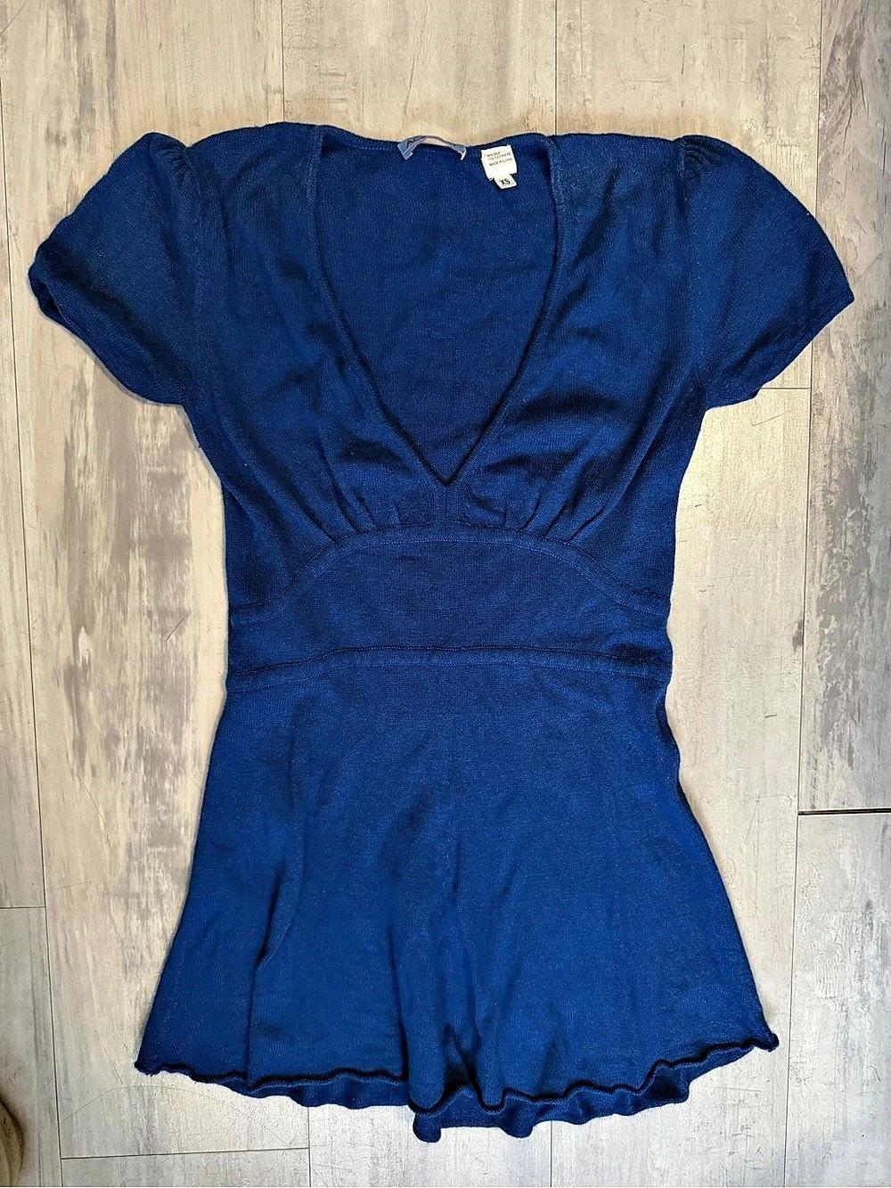 Acrobat Blue V-Neck Mini Dress Size XS